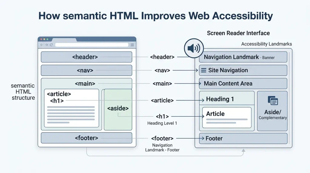 Як семантичний HTML допомагає доступності сайту