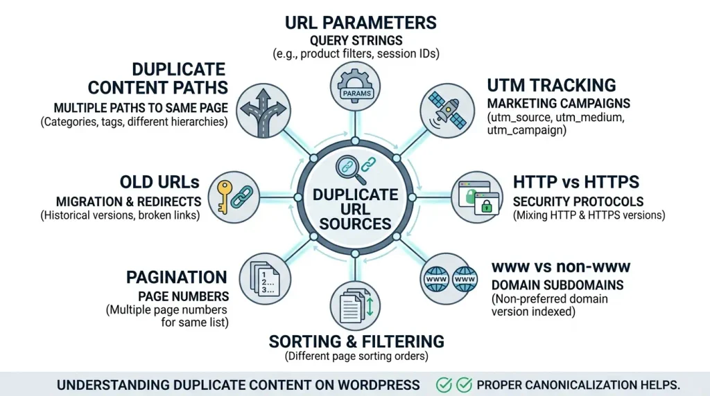 Типові джерела дубльованих URL
