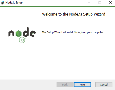 Початок встановлення Node.js у Windows