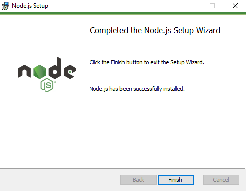 Завершення встановлення Node.js у Windows