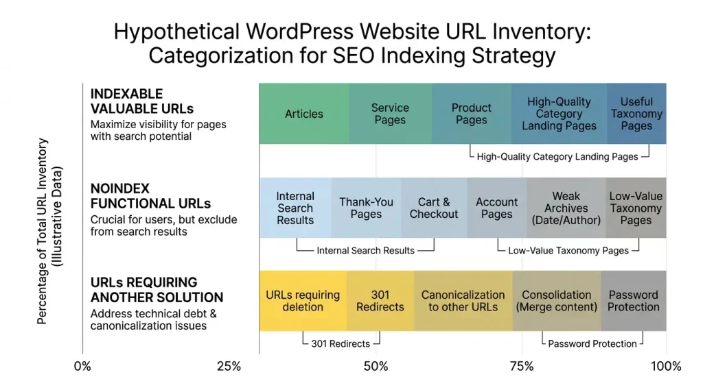 Розподіл URL WordPress за стратегією індексації